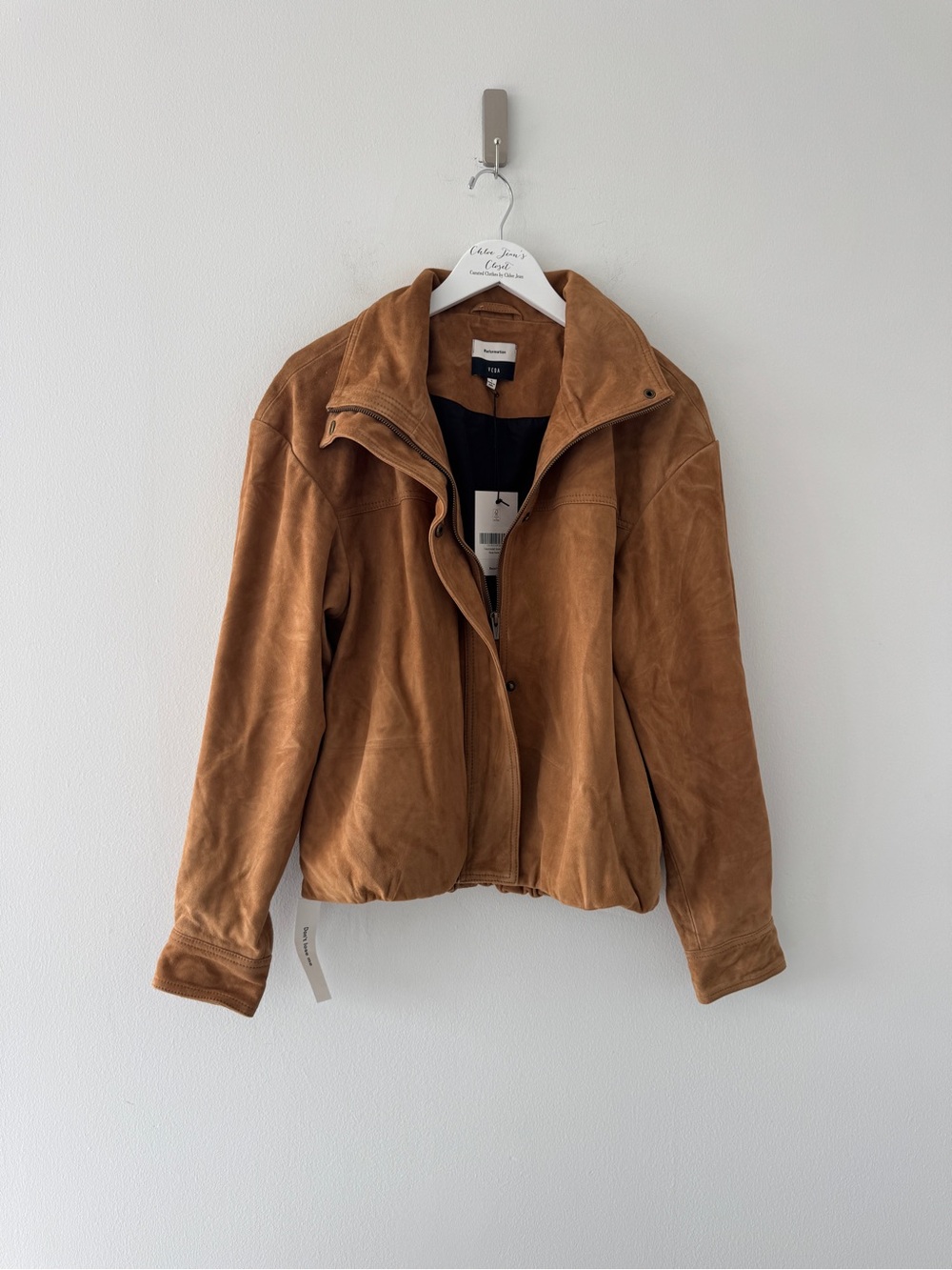 REFORMATION Veda Kendall Suede Jacket in Peacan S - Picture 3 of 7